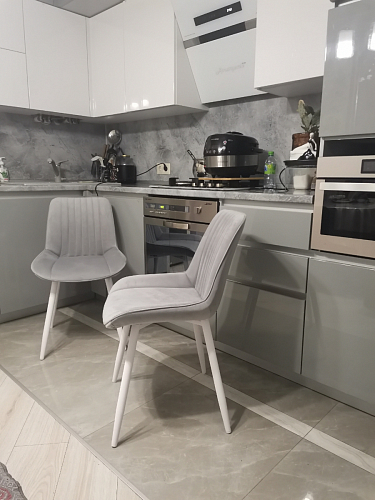 Стул на металлокаркасе Седа 360 К латте (velutto 08) / белый фото покупателя 2