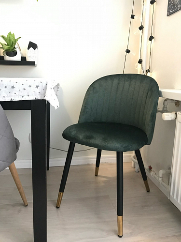 Стул на металлокаркасе Gabi 1 light purple / black / gold фото покупателя 66