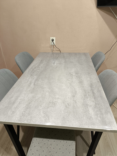 Стол Лота Лофт 140 25 мм черный матовый / бетон фото покупателя 512