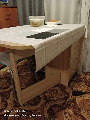 Стол-книжка Глория 606 М с ящиками дуб сонома фото покупателя 94