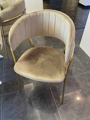 Стул на металлокаркасе Kamelia зеленый / золото фото покупателя 35