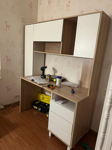 Письменный стол Комфорт 12.95 N дуб сонома / белый PE шагрень фото покупателя 22