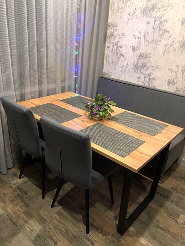 Стол Лота Лофт 140 25 мм черный матовый / бетон фото покупателя 494