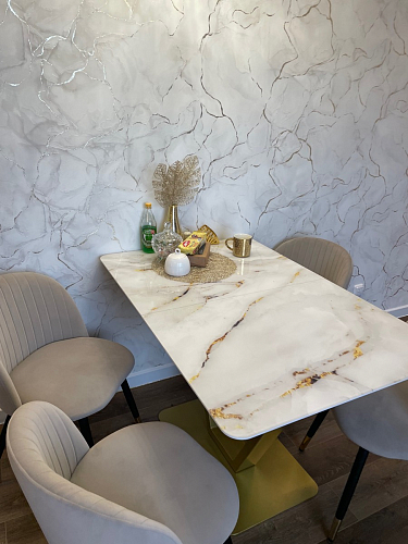 Стол на тумбе Бугун белый / золото фото покупателя 1