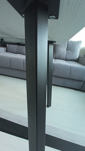 Деревянный стол Колон Лофт 120(160) х 75 черный матовый / бетон фото покупателя 50