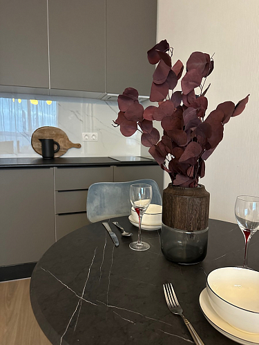 Стол Тулип 80х73 мрамор черный / белый фото покупателя 66