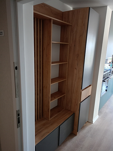 Модульная прихожая Молд комплектация 3 дуб крафт золотой / серый графит фото покупателя 3