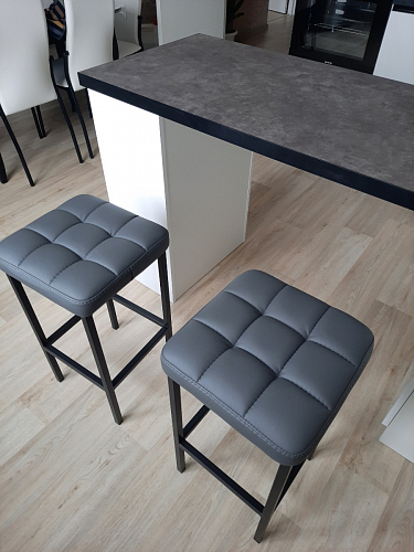 Барный стул Лофт микровелюр катания изумруд / черный матовый фото покупателя 79