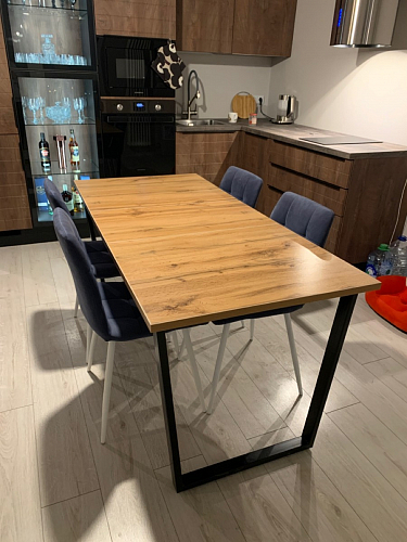 Деревянный стол Лота Лофт 140х80 дуб крафт табачный / черный матовый фото покупателя 74