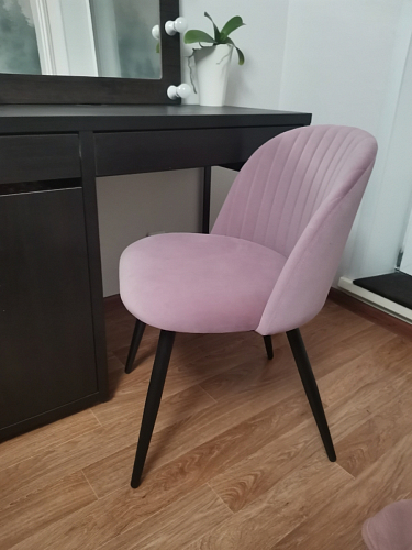 Стул на металлокаркасе Gabi 1 light purple / black / gold фото покупателя 192