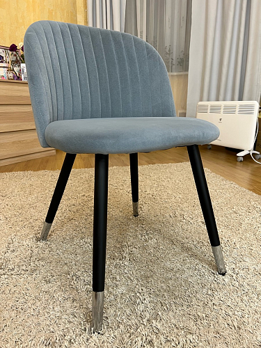 Стул на металлокаркасе Gabi dark beige / black / silver фото покупателя 8