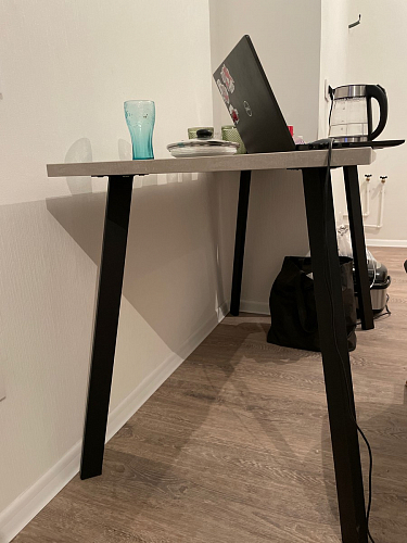 Стол Тринити Лофт 120 32 мм бетон / черный матовый фото покупателя 433