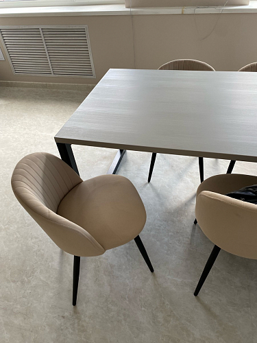 Стул на металлокаркасе Gabi dark beige / black / silver фото покупателя 251