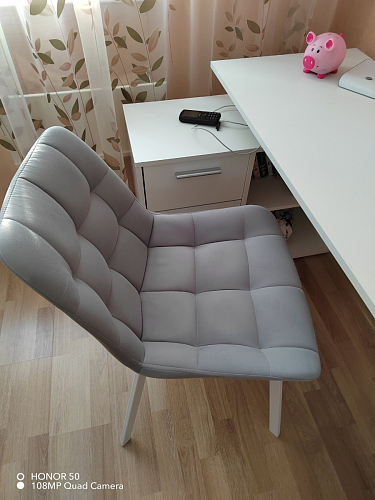 Стул на металлокаркасе Челси бежевый / белый каркас фото покупателя 48