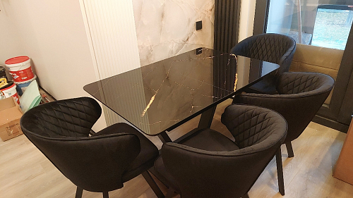 Стол на тумбе Бугун белый / золото фото покупателя 73