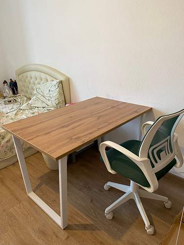 Деревянный стол Лота Лофт 120х75 белый матовый / дуб крафт золотой фото покупателя 509