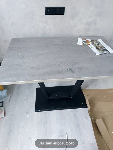 Стол на тумбе Мичиган Лофт 110х70 25 мм дуб вотан / черный матовый фото покупателя 10