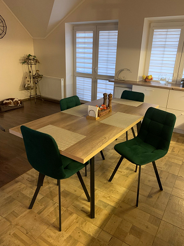 Стул на металлокаркасе Чилли черный / зеленый фото покупателя 1171