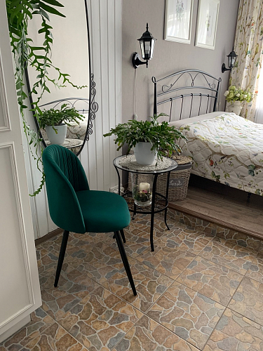 Стул на металлокаркасе Gabi dark beige / black / silver фото покупателя 296