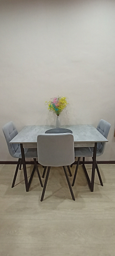 Стул на металлокаркасе Чилли К светло-серый велюр / черный каркас фото покупателя 1369