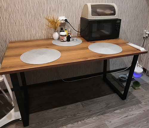 Деревянный стол Лота Лофт 140х80 дуб крафт табачный / черный матовый фото покупателя 2