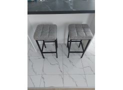 Барный стул Лофт кожзам темно-серый / черный матовый фото покупателя 295