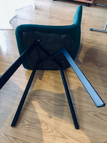 Стул на металлокаркасе Чилли черный / зеленый фото покупателя 757