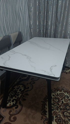 Керамический стол Норман 140(200)х80 серый мрамор larka grey / черный фото покупателя 43