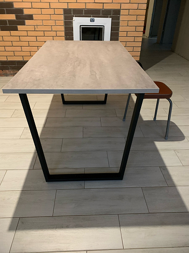 Деревянный стол Лота Лофт 140х80 черный матовый / бетон светлый фото покупателя 421