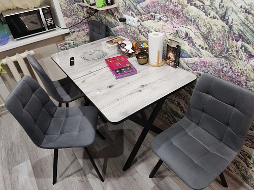 Стул на металлокаркасе Чилли К темно-серый (velutto 32) / черный фото покупателя 118