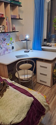 Компьютерный стол Лайт-2 120 см угловой дуб сонома / белый фото покупателя 13