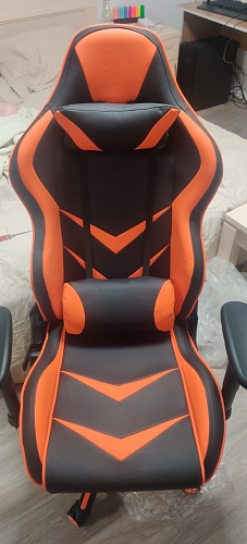 Компьютерное кресло Racer черное / голубое фото покупателя 41