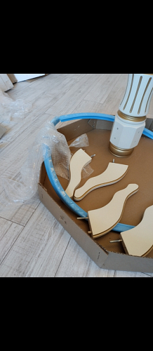 Деревянный стол Павия молочный / золото патина фото покупателя 4