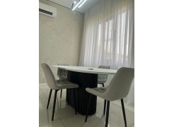 Деревянный стол Барон О 180 х 90 белая пленка шагрень / черный фото покупателя 59