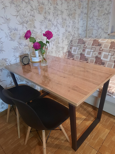 Стол Лота Лофт 140 25 мм черный матовый / бетон фото покупателя 98