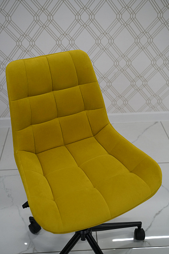 Компьютерное кресло Честер темно-серый / золото  - Уцененный экземпляр из шоурума 2