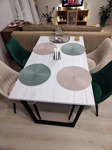 Деревянный стол Лота Лофт 140х80 черный матовый / бетон светлый фото покупателя 444