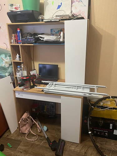 Письменный стол Комфорт 12.71 дуб золотой craft / белая аляска  - Уцененный экземпляр фото покупателя 42