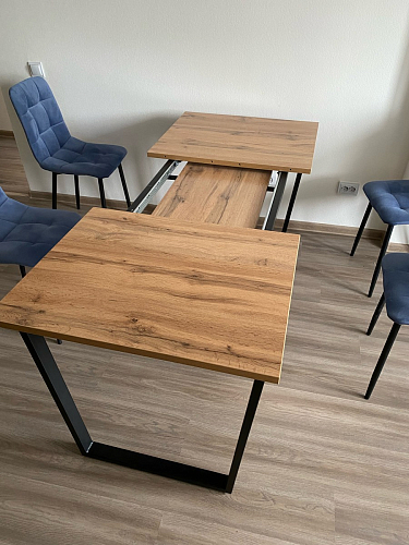 Деревянный стол Лота Лофт 140х80 черный матовый / бетон светлый фото покупателя 565