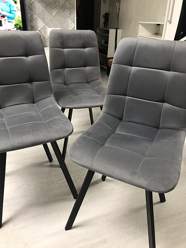 Стул на металлокаркасе Чилли синяя ткань / белый фото покупателя 764