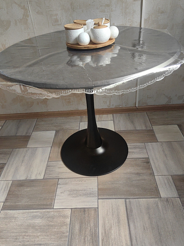 Стол Тулип 90х73 белый мрамор / золото фото покупателя 126