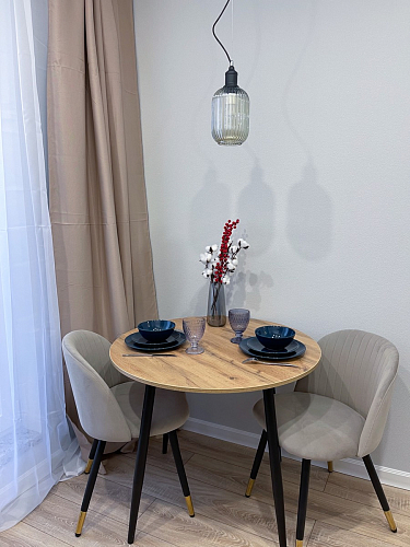 Стул на металлокаркасе Gabi 1 light blue / black / gold фото покупателя 497