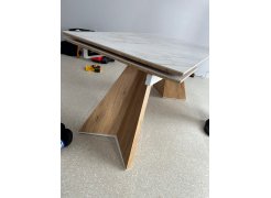 Керамический стол Ливи 140(200)х80х78 белый мрамор / черный фото покупателя 24