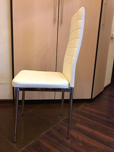 Стул на металлокаркасе DC2-001 black / white line / white фото покупателя 25