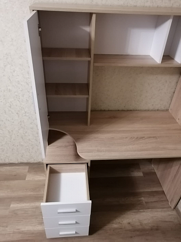 Стол компьютерный КСТ-16 бетон / белый фото покупателя 9