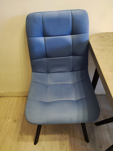 Стул на металлокаркасе Чилли синяя ткань / белый фото покупателя 1196