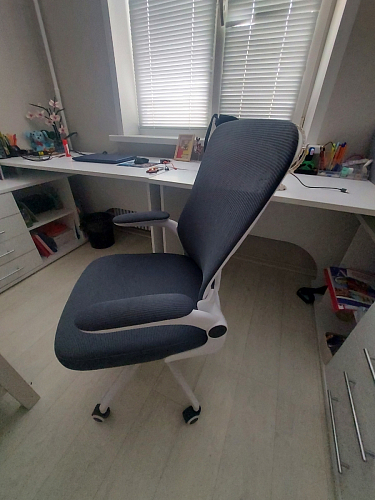 Компьютерное кресло Konfi light gray / blue / white фото покупателя 20