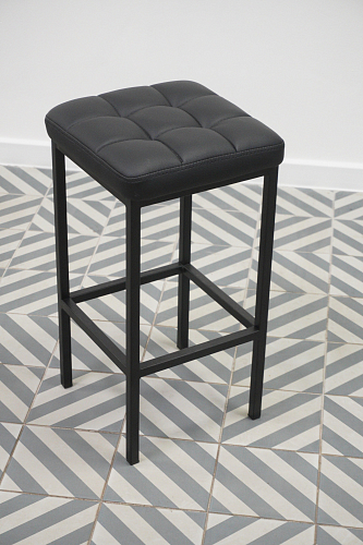 Барный стул Лофт кожзам мустанг браун / черный матовый из шоурума 4