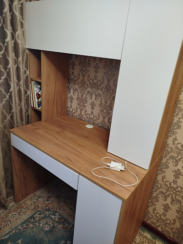 Письменный стол Комфорт 12.71 дуб золотой craft / белая аляска фото покупателя 80