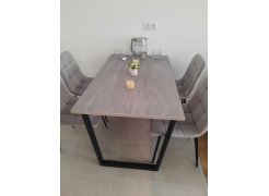 Деревянный стол Лота Лофт 120(160)х75 черный матовый / бетон светлый фото покупателя 813